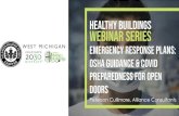 OSHA Guidance & COVID Healthy Buildings webinar Series ...€¦ · Exposure Risk Assessment Healthy Buildings webinar Series Very High Exposure Risk: High potential for exposure to