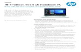 HP ProBook 455R G6 Notebook PC - cdn.cnetcontent.com · designed to complement the 2015 class of HP Business PCs. Work smar t and maximize your workspace with the st ylish HP Slim