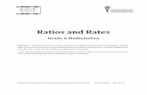Ratios and Rates - enetlearning.org · Ratios and Rates Grade 6 Mathematics Summary: Students learn that a ratio expresses the comparison between two quantities. Special types of