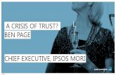 A crisis of trust? - Ipsos€¦ · Social media sites Your national government Telecommunications companies Insurance companies Broadband and cable service suppliers Pharmaceutical
