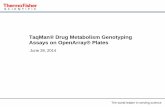 TaqMan® Drug Metabolism Genotyping Assays on ......2014/06/28  · 20 CYP2D6*17 g.1023C>T, rs28371706 C___2222771_A0 – recommended *14 assay version The CYP2D6*17 allele can be