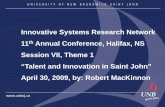 Session VII, Theme 1 “Talent and Innovation in Saint John ...sites.utoronto.ca/isrn/publications/NatMeeting/NatSlides...Innovative Systems Research Network 11 th Annual Conference,