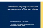 Principles of proper conduct as guarantee of human rights...Principles of proper conduct 2 as guarantee of human rights The role of the National Ombudsman 3 in the protection of human