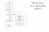 What does this algorithm print? - Tarleton State University...Not copyright infringement, because, although the work is copyrighted, this is fair use: • Quoting a relatively short