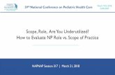 Scope, Role, Are You Underutilized? How to Evaluate NP Role …€¦ · Review and understand the definition of Scope of Practice and be able to identify how to find any state practice