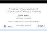 A dual certificate analysis of compressive off-the-grid recoveryA dual certificate analysis of compressive off-the-grid recovery Nicolas Keriven Ecole Normale Supérieure (Paris) CFM-ENS