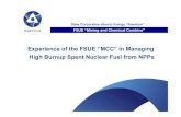 Experience of the FSUE MCC in Managing High Burnup SNF ... Transport of MOX... · Housing SNF with a Greater Enrichment and Burnup The thermal conditions of the storage facility,