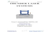 THUND ER LASER NOVA -24 THUNDER LASER SYSTEMSthunderlaser.creativhof.com/Downloads/User's_manual_for_NOVA24.pdf · DONGGUAN THUNDER LASER EQUIPMENT CO.,LTD tech@thunderlaser.com No.197,