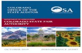 DEPARTMENT OF AGRICULTURE COLORADO STATE FAIR …leg.colorado.gov/.../files/documents/audits/1818p_colorado_state_fair_authority.pdfOct 18, 2019  · Marketing 88 . RECOMMENDATION
