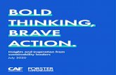 BOLD THINKING, BRAVE ACTION. · behaviours at the same time or for the same groups of people. What version of bravery do you need to personify? Bold thinking, brave action Insights