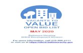OPEN BID LIST MAY 2020 Open Bid List... · 0711 037 537 S MONROE ST 21223-3428 CARROLLTON RIDGE Vacant Building 12-6X91-9 R-8 0719 B 002 602 S MONROE ST 21223-3429 CARROLLTON RIDGE