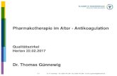 Pharmakotherapie im Alter - Antikoagulation · Populationsstudie Ludwigshafen 2006-2010 ... Relevante Ereignisse: Sommer, Fieber, Blaseninfekt, Schluckstörung etc. APP: MedCalc .