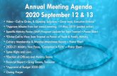 Annual Meeting Agenda 2020 September 12 & 13… · Annual Meeting Agenda 2020 September 12 & 13 •Video - Call to Order, & Opening Scripture –Gene Jend, Executive Director •*Approve