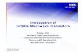 Introduction of Si Microwave Devices · Introduction of Si/SiGe Microwave Transistors October, 2009. Microwave Device Sales Engineering. Compound Semiconductor Devices Division, Discrete