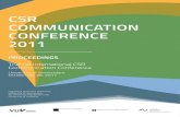 CSR COmmuNICatION CONfERENCE 2011 · the common Welfare Balance sheet: a suitable reporting tool for csr? ..... 72 Gisela Heindl ... demic research to the practice field in order