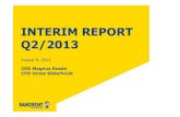 INTERIM REPORT Q2/2013 - investors.ramirent.cominvestors.ramirent.com/sites/default/files/report/ramirent_2013_q2... · INTERIM REPORT Q2/2013 August 8, 2013 CEO Magnus Rosén CFO