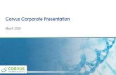 Corvus Corporate Presentation€¦ · 13.03.2020  · This presentation and the accompanying oral presentation contain “forward ‐looking” statements, including statements related