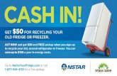 GET $50 FOR RECYCLING YOUR OLD FRIDGE OR FREEZER. ACT …€¦ · GET $50 FOR RECYCLING YOUR OLD FRIDGE OR FREEZER. ACT NOW and get $50 and FREE pickup when you sign up to recycle