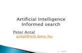 Artificial Intelligence Informed search · General approach of informed search: Best-first search: node is selected for expansion based on an evaluation functionf(n) in TREE-SEARCH().