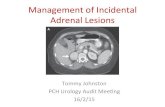 Managementof(Incidental( Adrenal(Lesions( of incidental Adren… · Adrenal(hypersecre&ng(or(hormonally(ac&ve((15%)( N Phaechromocytoma(58%) N Cushingsyndrome(5%) N Conn’ssyndrome(1%)