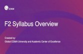 F2 Syllabus Overview. F2 … · The F2 exam blueprint 12 • For the first time, under the updated 2019 CIMA Professional Qualification, CIMA is publishing examination blueprints