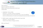 Muon Scattering Experiments: COMPASS and MUSE · Muon Scattering Experiments: COMPASS and MUSE Paul%E%Reimer% Argonne%Naonal%Laboratory% Physics’with’muons’beyond’g22’and’mu2e’