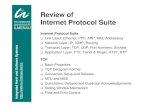 Review of TECHNISCHE Internet Protocol Suite UNIVERSITÄT ... · URG ACK PSH RST SYN FIN Advertised window size: number of bytes the receiver is willing to accept TCP is full duplex: