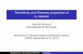Transitivity and Ramsey properties of Lp-spacesferenczi/madrid.pdf · Valentin Ferenczi Universidade de Sao Paulo˜ Workshop on Banach spaces and Banach lattices ICMAT, September