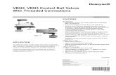 63-2648 - VBN2, VBN3 Control Ball Valves With Threaded ... Control Valves/PDFs/VBN2, VBN3 Product … · Three-way ball valve, A-B-AB flow, full or reduced port using patented flow