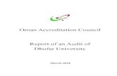 Oman Accreditation Council Report of an Audit of Dhofar ...oaaa.gov.om/Review/du_audit_report_v6_final.pdf · Dhofar University (DU) was established as a private university in 2004