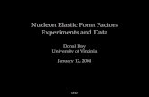 Nucleon Elastic Form Factors Experiments and Datapeople.virginia.edu/~dbd/NPTalks/Hirschegg.pdf · Nucleon Elastic Form Factors Experiments and Data Donal Day University of Virginia