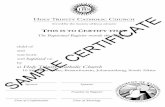 THIS IS TO CERTIFY THAT CERTIFICATE - holy.trinity.joburg€¦ · at Holy Trinity Catholic Church 16 Stiemens Street, Braamfontein, Johannesburg, South Africa _____ _____ Sponsor