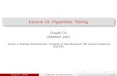 Lecture 10: Hypothesis Testing - UNBddu/2623/Lecture_notes/Lecture10_student.pdf · Hypothesis testing Hypothesis: A statement about a population such that: It is either true or false