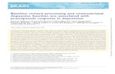 Baseline reward processing and ventrostriatal dopamine ...€¦ · Baseline reward processing and ventrostriatal dopamine function are associated with pramipexole response in depression