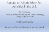 Update on Allium White Rot Activities in the U.S.€¦ · Sclerotium cepivorum and host root systems relative to white rot of onion and garlic. Phytopathology 70:70-73. •Crowe,
