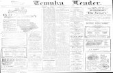 PapersPast€¦ · The Temuka Leader. '"No. 10,088. Pnblidied Tuesday, Thursday, and Saturday TEMUKA- THURSDAY, SEPTEMBER 9 192(i SUBSCRIPTION— In Advance 13/- Boofced L.* 18/ SINGLE
