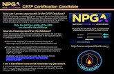 CETP Certification Candidate - Iowa Propane Gas Association€¦ · The CETP curriculum has evolved to be more task-oriented and job-specific. This map provides an evolution of the