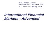 International Financial Markets - Advancedmy.liuc.it/MatSup/2010/A78609/int-fin-mkts-2011-liuc.pdf · International Financial Markets - Advanced Prof. Valter Lazzari Università C.