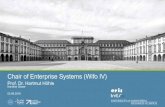 Chair of Enterprise Systems (WifoIV) · Organization of Enterprise Software Development ØEmpirical research on large-scale agile development ØEffects of enterprise platform ecosystems