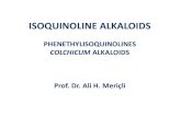 ISOQUINOLINE ALKALOIDS - docs.neu.edu.trdocs.neu.edu.tr/staff/ali.mericli/6. Isoquinline alkaloids-Colchicum_19... · monoterpenoid isoquinoline alkaloids are rare : they are found