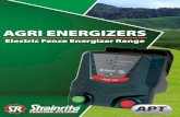 AGRI ENERGIZERS · AGRI ENERGIERS Electric Fence Energizer Range Powered by 5UP TOkm 8UP TOkm Product Part No. Agri 5 Solar FEN00505 AGRI 5 SOLAR Features: • Powers up to 5km of