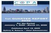 COPA First Quarter Report - chicagocopa.org€¦ · report provides information concerning operations and summary statistical data on investigative work from January 1, 2020 through