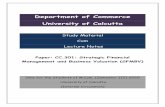 Department of Commerce€¦ · Working Capital Management Decisions: Operating Cycle and its Relevance, Receivables Management, Inventory Management, Cash Management-Baumol’s Model,