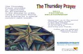 The Thursday Prayer provides · 2011. 1. 1. · in the diocese to unite, using a common theme and praying for a special concern each ... Prayer * Hymn* Prayer* Psalm Reading* Prayer