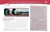 Gender Mainstreaming - UNDP · products such as soaps, creams, and shampoos), and pest control (e.g., rat poison, garden insecticides, etc.). Because women and girls usually assume
