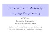 Introduction to Assembly Language Programming · Instruction Formats All instructions are 32-bit wide, Three instruction formats: Register (R-Type) Register-to-register instructions