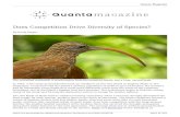 Does Competition Drive Diversity of Species?...2014/03/10  · Focusing on ovenbirds, a family of birds that, like Darwin’s finches, have evolved different beak sizes, they found