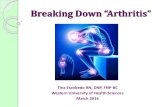 Breaking Down “Arthritis”canpweb.org/canp/assets/File/2016 Conference...Impact of Rheumatoid Arthritis RA affects 2.1 million Americans. There are 2.5 times as many women as there
