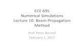 ECE 695 Numerical Simulations Lecture 10: Beam Propagation ...pbermel/ece695/Lectures/ECE695-Lectu… · Beam Propagation •Split-step method –Propagate half a step with the Laplacian