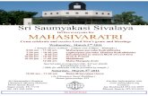 Invites everyone for MAHASIVARATRI9:00 am - 11:30 am Mahanyasa purvaka Rudrabhiseka 7:30 pm - 10:30 pm Laghunyasa purvaka Ekadasa Rudrabhiseka 8:00 pm - 9:45 pm Ksirabhiseka to Utsava